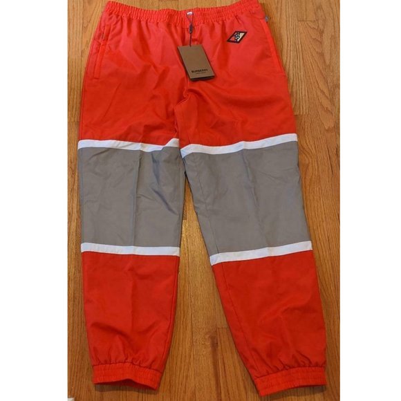 Mens Burberry Icon Striped Colorblock Track Pants - Picture 1 of 4